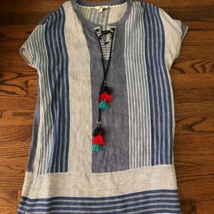 Vineyard vines linen tassel dress